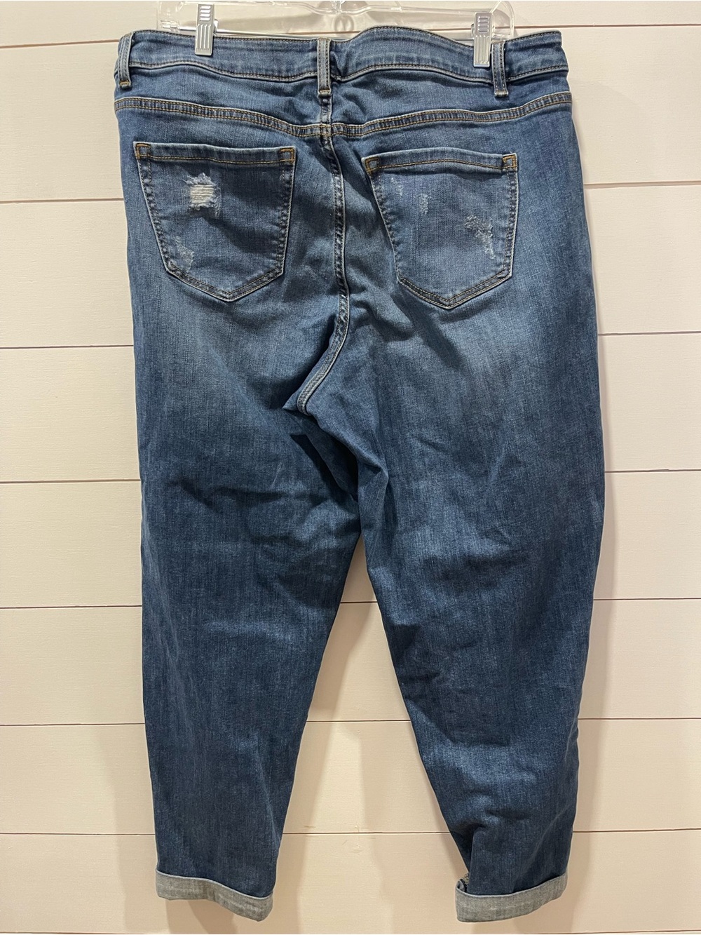 Lane Bryant Boyfriend Cut Jeans in Distressed Blue - Women's size 18 - Picture 3 of 5